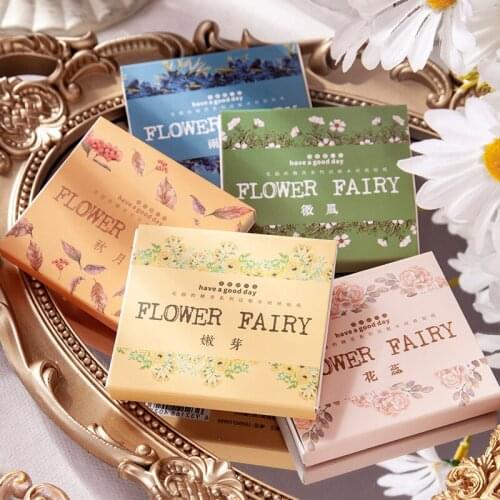 30PC/SET Flower Fairy Boxed Water-grained Paper Sticker The Fairy Series of The Garden Creative Stickers Hand Account Material