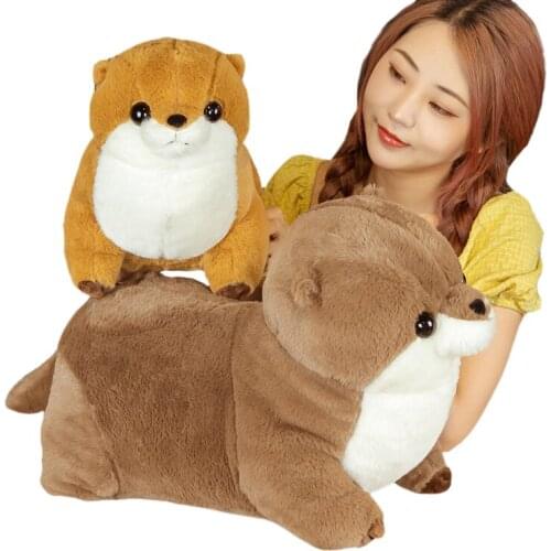50/65cm Cute Otter Family Soft Plush Toy Simulation Animal Ocean Plush Cushion Kids Xmas Birthday Gifts Home Decor