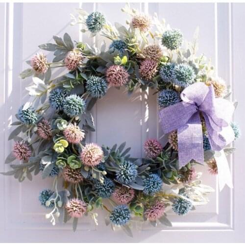 50CM Fake Dandelion Flower Wreath Decoration Mariage Wedding Wall Party Farmhouse Decor Simulation Flower Floral Round Garland