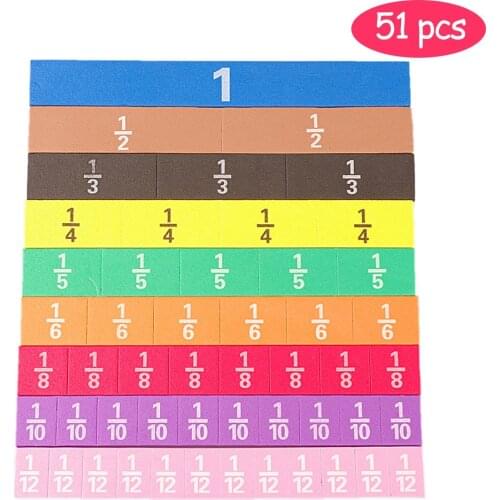 51pcs Magnetic Rainbow Math Fractions Calculate Wooden Toys ChildrenS Early Learning Learning Mathematics Educational Toys Gift
