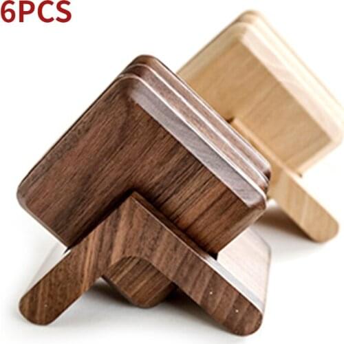 6Pcs Black Walnut Wooden Tea Cup Mat Coffee Mat Insulation Pad Coaster Kitchen Supplies Decorative Mat Paper Placemats Table