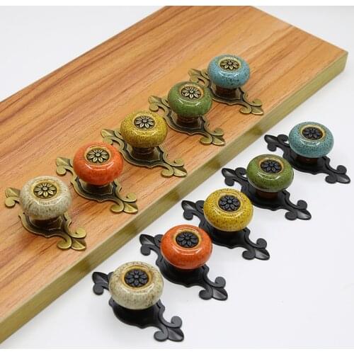 Antique Copper Knobs Ceramic Knobs Dresser Knob Drawer / Cabinet Handle Pulls / Colorful Kitchen Cupboard Knob Furniture