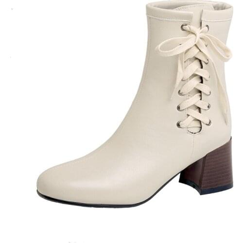 Big Size Personalized Lace Up Boots boots women shoes ankle boots for women ladies boots shoes woman winter