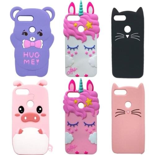 For Huawei P Smart Case Cover Cute 3D Cartoon Soft Silicone Phone Back Cover Protective Case For Huawei PSmart 2018 Fundas 5.65"