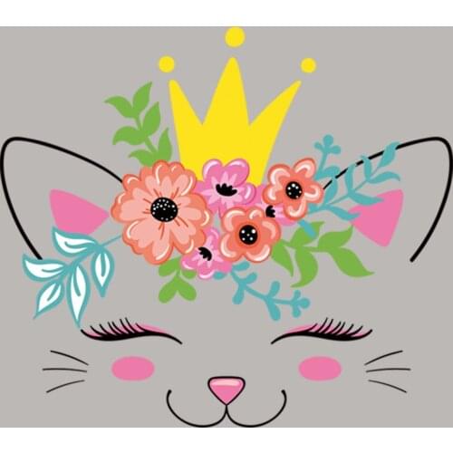 Flower Unicorn Pattern Patch Diy Fashion Vinyl Heat Transfer Appliqued Tops Iron On Transfer Woman Girl T-Shirt Patches