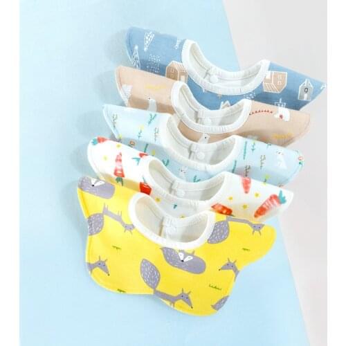 Baby Stuff 360-Degree Baby Saliva Towel Cotton Waterproof Baby Petal Bib Children Saliva Towel Bib