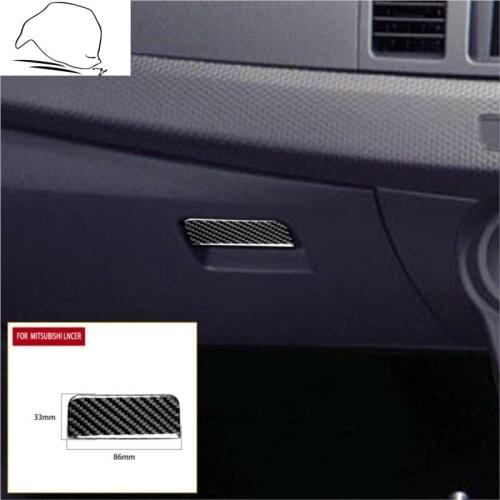 For Mitsubishi Lancer EVO X MR 2008-2015 Co-pilot Storage Glove Box Handle Carbon Fiber Sticker Trim Vehicle Car Accessories