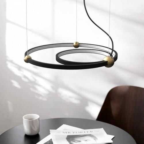Living room lamp Circle chandelier bedroom creative restaurant lamp bar table lamp personality Minimalist lamp