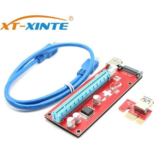 XT-XINTE 1X to 16X PCIE Express PCI-E Graphic Extender Riser Card Board Adapter with USB 3.0 Cable for Bitcoin Mining ETH LTC