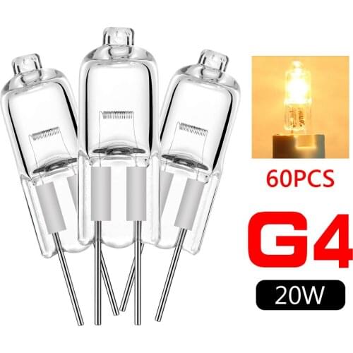 20W 12V Lampada Ampoule Crystal Celling Lamp 60pcs Bombillas Chandelier Wall lampe JC Type Halogen Lamp lampara Light Bulb G4