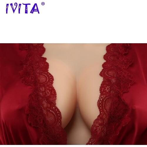 IVITA Artificial Silicone Breast Form Fake Boobs Fashion Cosplay For Male to Female Crossdresser Transgender Shemale Drag Queen