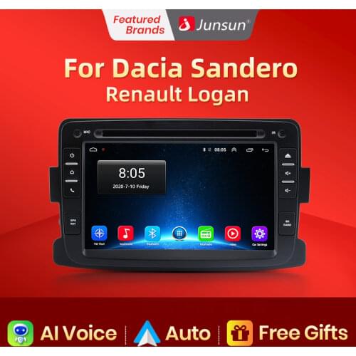 Junsun Android 10.0 Car Radio Multimedia Player GPS Navigation For Renault Dacia/Sandero/Logan 2 din Android Auto DVD DSP