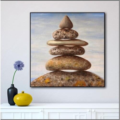 Large size Printing Oil Painting Cairn peinture A pile of stones art canvas prints pictures for living room and bedroom No Frame