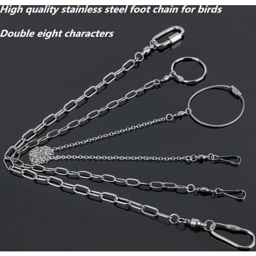 Stainless Steel Chain Magpie Myna Parrot Stainless Steel Eight Character Ring Foot ring Bird Chain Tiger Skin Parrot Foot Chain