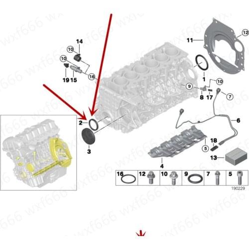 Car Engine crankshaft before oil seal E63 630 E64 E60b mw523 N52 E61 730 E65 E66330 E91 Z4 N52 X3 F01 F10 E83 Sealing ring