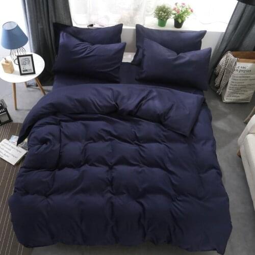 58 bedding set king queen full twin size duvet cover set navy blue pink 3/4pcs bedclothes adult bed set flat sheet