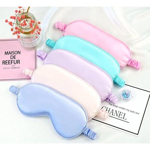 Sleep Mask Silk Eye Mask Eye Cover Soft Plush Eyes Bandage Eyeshade Sleep Patch Smooth Blindfold For Women Men Night Nap Heath