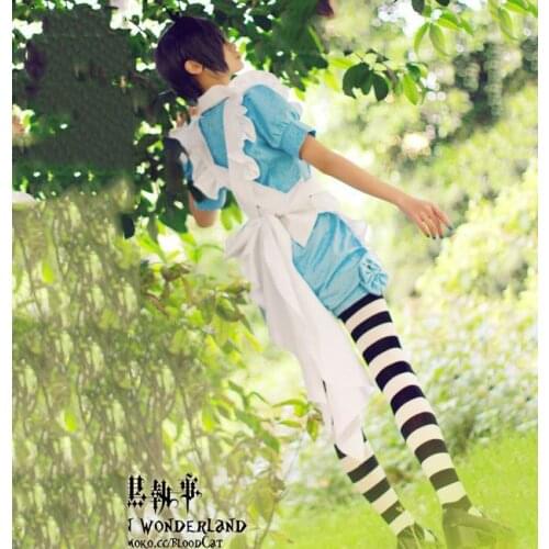 Fashion Black Butler Kuroshitsuji Ciel Phantomhive Lolita Cosplay Costume Alice Maid Cosplay Women Party Costume for Halloween