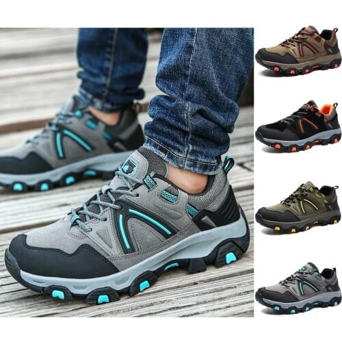 Men Outdoor Hiking Climbing Mountaineering Mens Shoes Waterproof Antiskid Mountain Cross-Country Running Travel Shoes