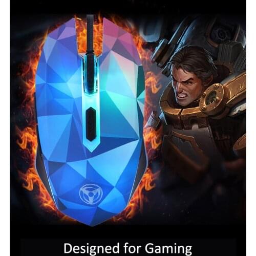 Wired Mouse 3200DPI Adjustable DPI Levels With Diamond Version Illusion Ergonomic Mause for Mac Pc Laptop Gaming Office