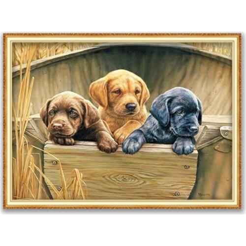 Animal Dog Labrador DIY Embroidery 11CT Cross Stitch Kits Craft Needlework Set Printed Canvas Cotton Thread Home Sale Hot Sell