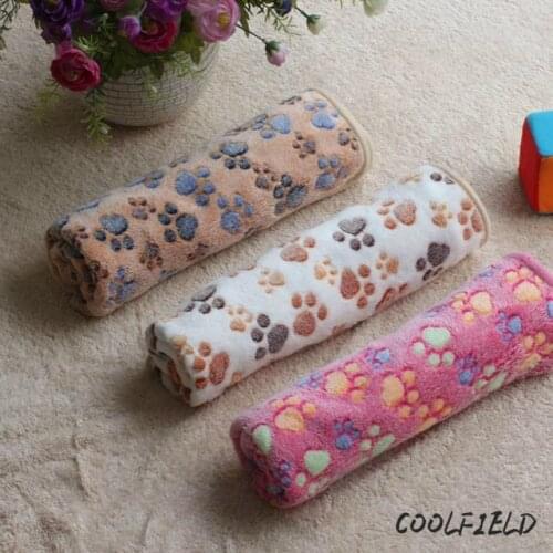 New Cute Dog Bed Mats Soft Flannel Fleece Paw Foot Print Warm Pet Blanket Sleeping Beds Cover For Small Medium Dogs Cats Towel