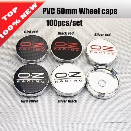 Wholesale 100pcs O.Z OZ RACING Logo 60MM emblem Wheel Dust-proof emblem covers 56mm sticker car wheel center cap car styling