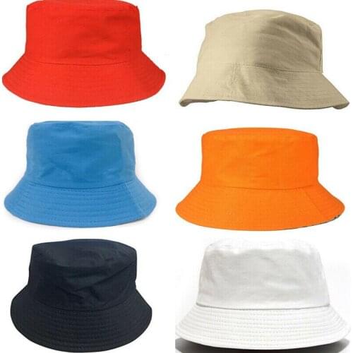 HOOH Summer Foldable Bucket Hat Unisex Women Outdoor Sunscreen Cotton Fishing Hunting Cap Men Basin Chapeau Sun Prevent Hats