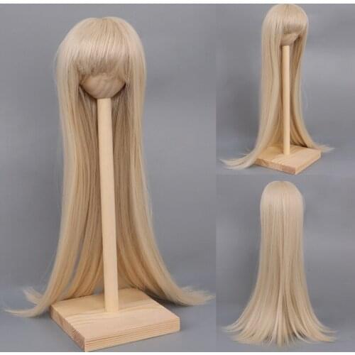 Doll accesoires doll wigs Fairy Long Straight pink brown color Khaki hair for 1/3 1/4 1/6 BJD Doll High temperature fiber