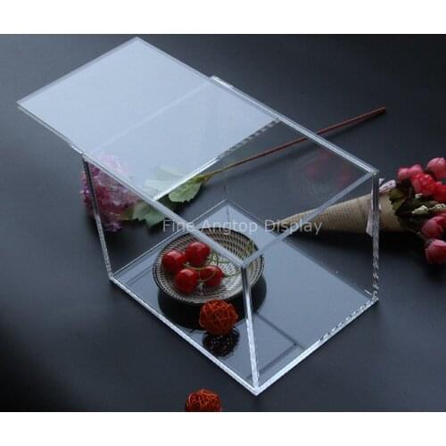 Rectangle Acrylic Jewelry Display Birthday Baby Party Wedding Favors Boxes With Sliding Cover