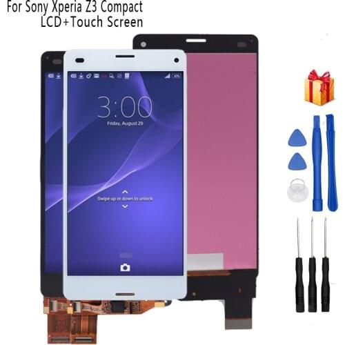 For SONY Xperia Z3 Compact Display Frame Z3 Mini D5803 D5833 Digitizer For SONY Xperia Z3 Compact LCD Screen Display Free Tools