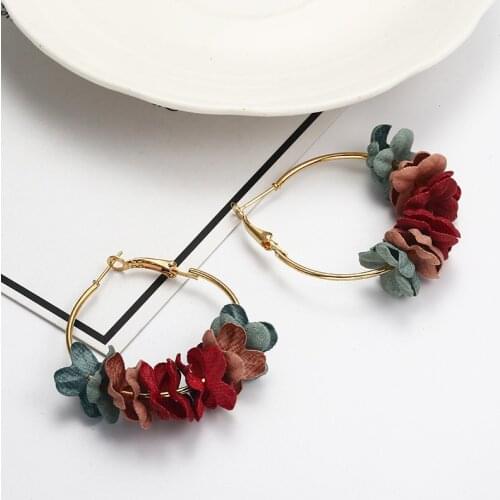 Tassel Earrings for Women Fashion Jewelry Earrings Big Band Style ethnic Female Summer Drop Earring Flower ez1
