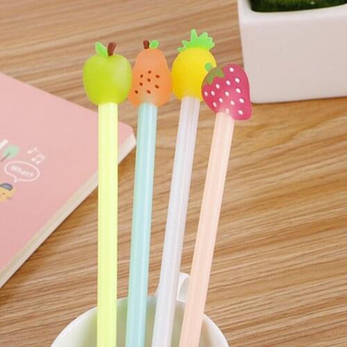 1pcs Fruit Cute Pen 0.5mm Office Stationery Student Black Gel Pens Kawaii Stationery Gel Pen Cartoon Pens Kawaii School Supplies