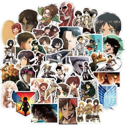 10/30/50PCS Attack on Titan Anime Graffiti Waterproof Stickers Motorcycle Travel Luggage Guitar Fridge Classic Toy Decal Sticker