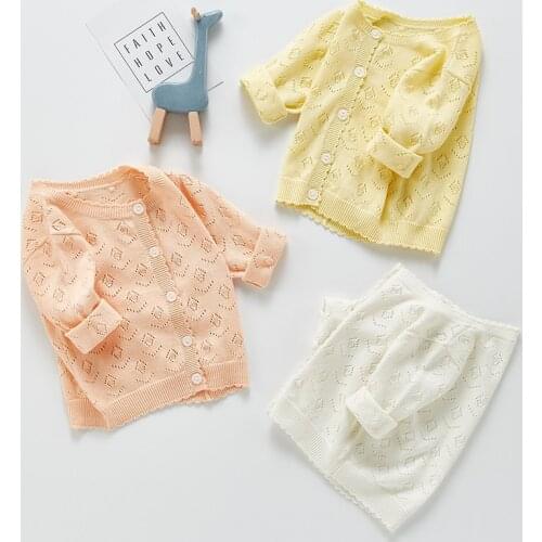 Spring Summer Air Conditioning Knitwear Cardigan Newborn Baby Girls Cardigan Sweater Infant Baby Girls Knitting Coat
