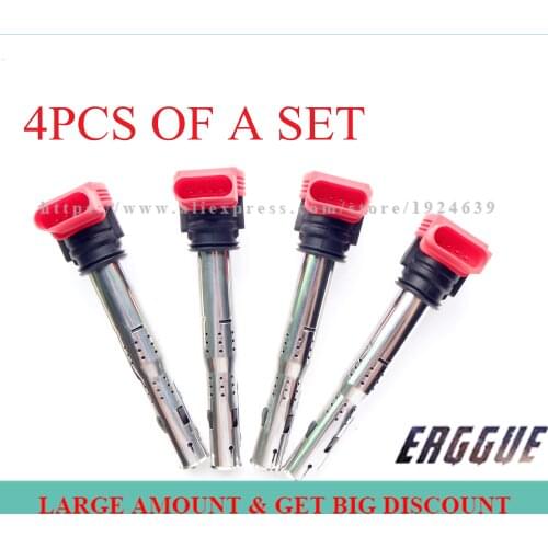 06E905115E 06E905115C 06E905115B 06E905115D 4 pieces FOR AUDI R8 Q5 Q7 S4 S6 A4 A5 A6 A8 QUATTRO 3.0 3.2 4.2 IGNITION COILS