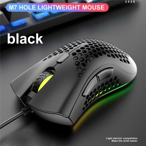 1.7m Wired Gaming Mouse Honeycomb Hole Lightweight Mouse for PC Laptop Competitive Games Office Mode RGB Gaming Mouse