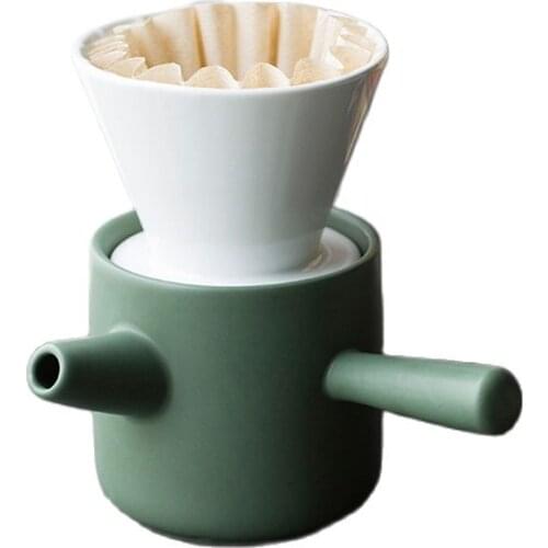 1Sets Ceramics Coffee Cup Free Paper Portable V60 Funnel Drip Hand Cup Filters Cone 2 In 1 Coffee Maker Espresso Cafe Gift