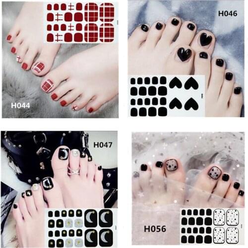 1 Sheet New Korea Toe Nail Sticker Wraps Adhesive Decals Toenail Polish Strips DIY Pedicure Foot Decals Manicure Women