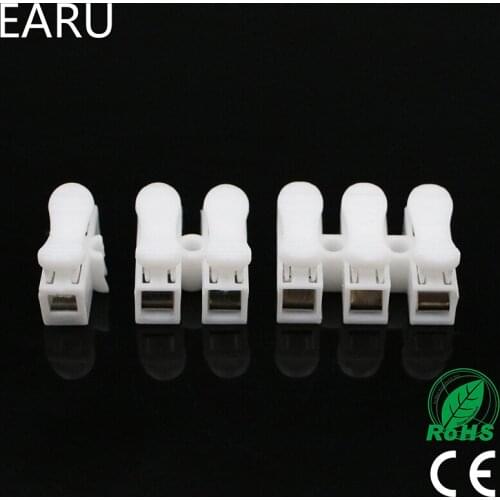 10pcs/lot 2P 3P CH-2 CH-3 G7 Spring Wire Quick Connector Splice No Welding Screws Cable Clamp Terminal 2 3 Way Fit Led Strip