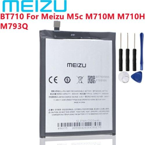 Meizu 100% Original 3060mAh BT710 Battery For Meizu M5c M710M M710H M793Q Blue A5 Phone High Quality Battery+Tracking Number