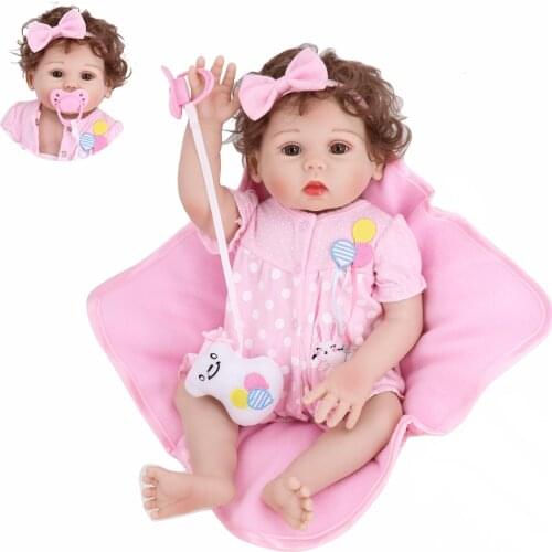 16inch 40CM Full Body Soft Silicone Reborn Baby Girl Doll Realistic Baby Bath Toys for Children Gifts Brinquedos 3 Styles