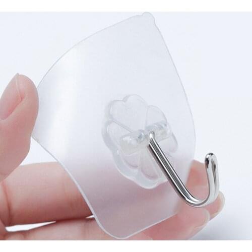 2pcs Removable Bathroom Kitchen Wall Strong Suction Cup Hook Hangers Vacuum Sucker