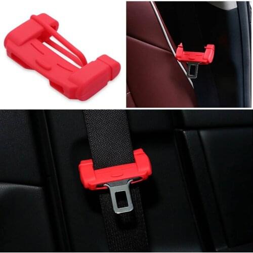 2x Car Safety Belt Buckle Silicon Protector Cover For Mercedes W204 W210 AMG Bmw E36 E90 E60 Fiat 500 Volvo S80