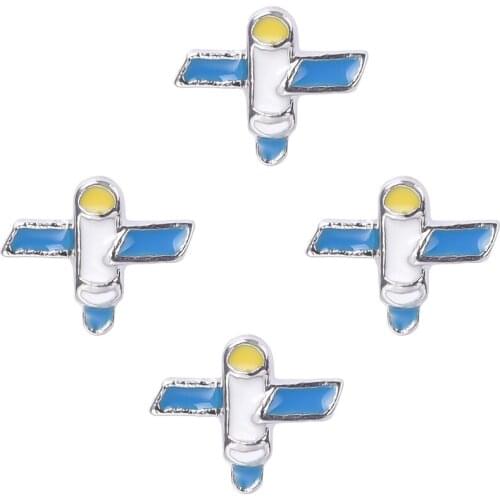 F169 New Fashion Enamel Plane Charms Fit Glass Floating Locket Pendant Women Wedding Jewelry