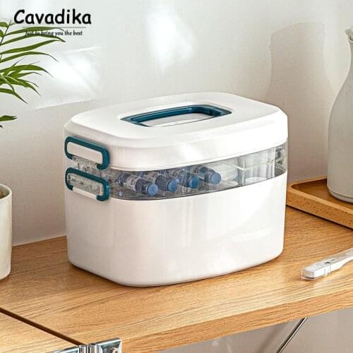 2021 Plastic Portable Storage Box Multifunctional Drug Medicine Organizer First Aid Kit Medicine Bin Tools Cosmetic Storage Box