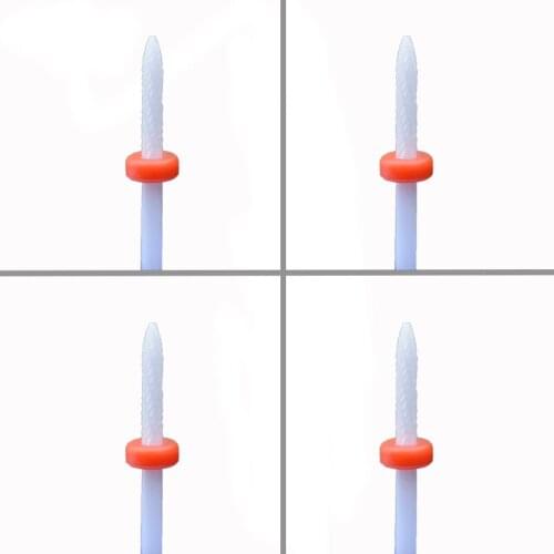 4pcs White Ceramic Nail Drill Bit - Under Nail Cleaner Bit -F