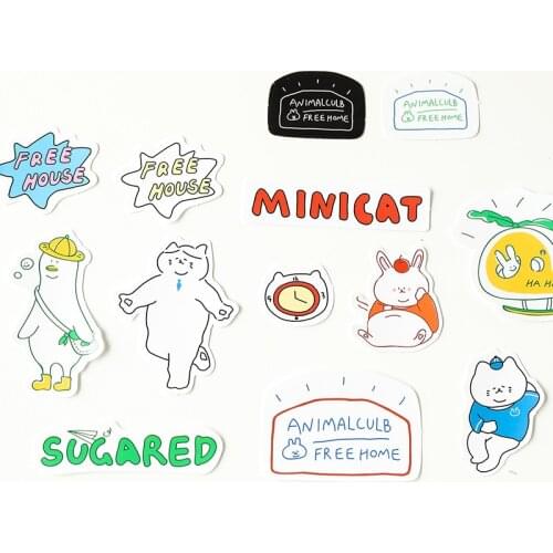 45pcs Kawaii Cute Stickers Lovely Animal Paper Stickers Creative Cartoon Cute Sticker for DIY Diary Scrapbooking Stationery