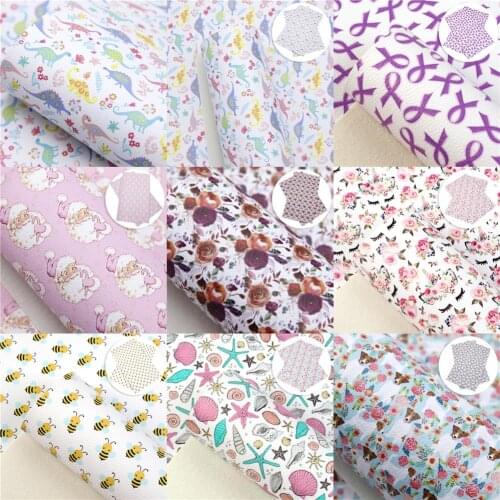 David accessories 20*33cm Lychee bee Flower Synthetic Leather Patchwork For Hair Bow Handbags Wallet Phone Cover DIY,1Yc9592