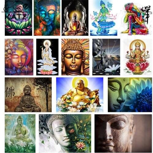 Diamond Painting Buddha Art Cross Stitch Buddhist Blessing Diy Diamond Embroidery Home Decoration Mosaic Painting By Numbers